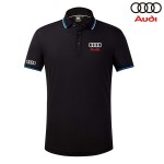 2022 Polo Audi Homme Coton Mercerisé Col Contrasté Slim Fit