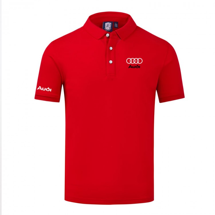 2022 Polo Audi Homme Manches Courtes Couleur Unie Coton Slim Fit