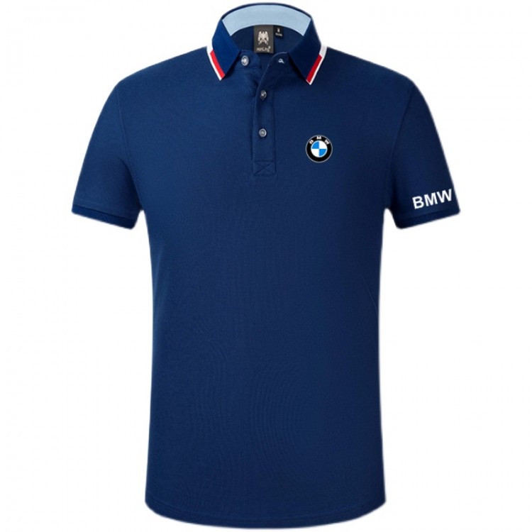 2022 Polo BMW Homme Logo sur La Manche Gauche Col Contrasté Extensible