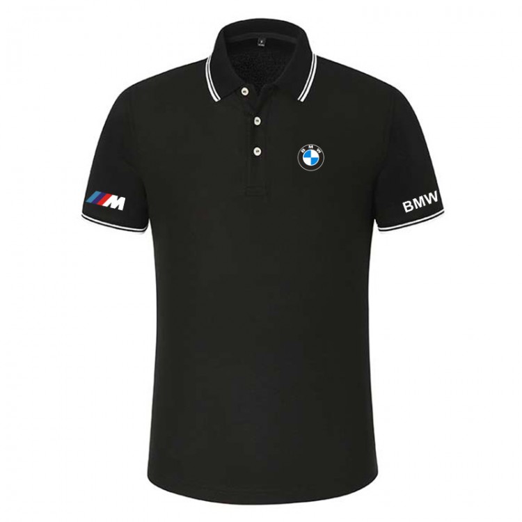 2022 Polo BMW M Power Piqué de Coton Homme Col Contrasté Manche Courte Slim Fit