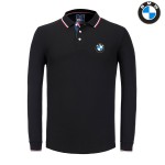 2022 Polo BMW Manche Longue Col Contrasté Coton Homme Regular Fit