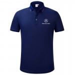 2022 Polo Mercedes-Benz Coton Mercerisé Col Contrasté Slim Fit Pour Homme