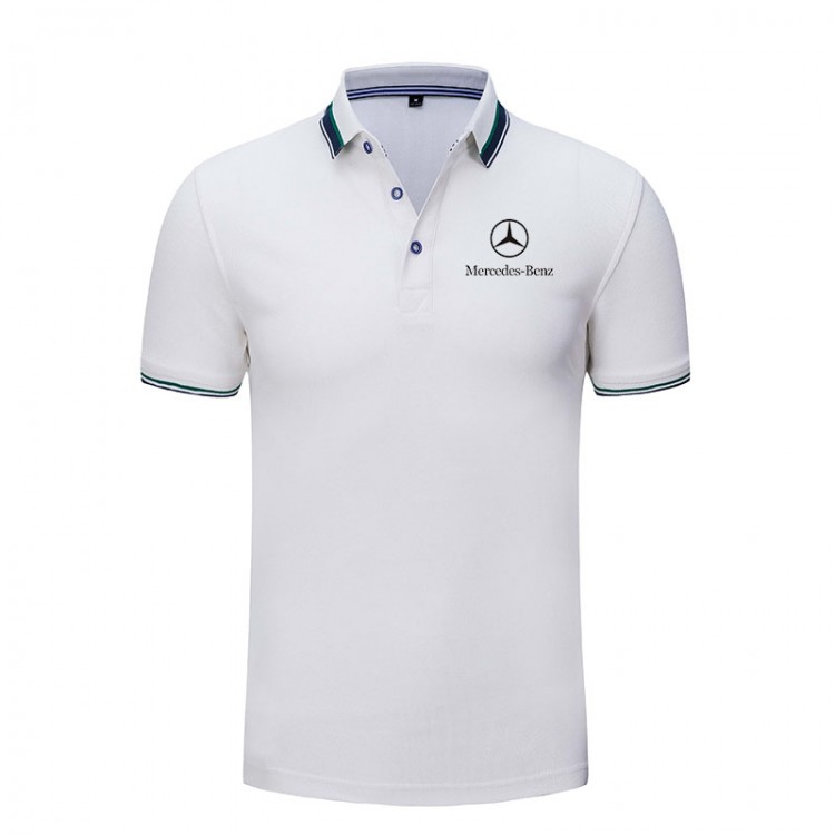 2022 Polo Mercedes-Benz Homme Coton Col Contrasté Slim Fit Manche Courte