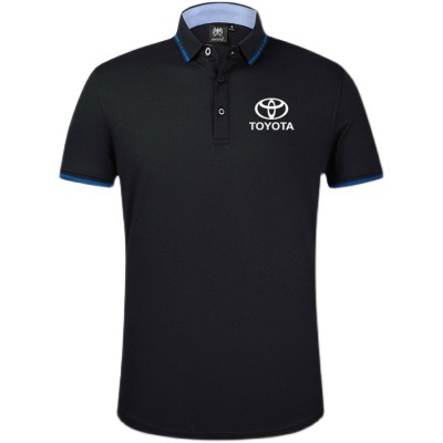 2022 Polo Toyota Homme Coton Col Contrasté Col Boutonné Poignets Cotelés