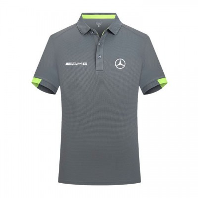 2023 Polo Mercedes AMG Homme Manche Courte Polo Shirt de Gym à Séchage Rapide Hauts de Sport