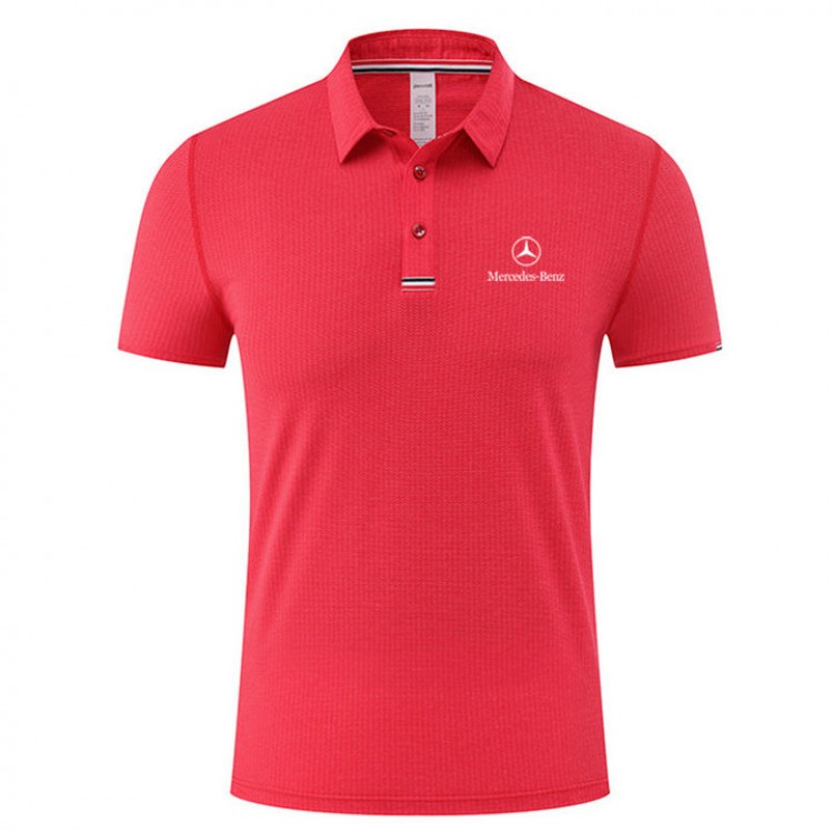 2023 Polo Mercedes Benz Séchage Rapide pour Hommes T-Shirt de Golf Décontracté Régulier avec Boutons