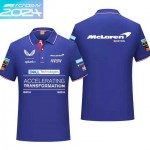 2024 Polo McLaren Boston Col Contrasté Manche Courte Coton Homme