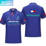 2024 Polo Mercedes Petronas Tommy Col Contrasté Manche Courte Coton Homme