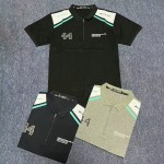 2025 Polo Mercedes AMG Petronas F1 Lewis Hamilton 44 Gris Bleu Noir