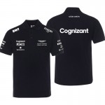 Polo Aston Martin Cognizant F1 Homme Manche Courte Coton Col Boutonné Regular Fit