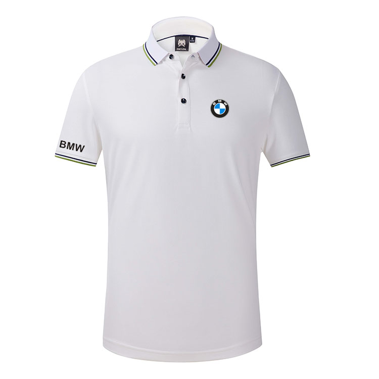 Polo BMW Homme 2022 Pique Coton Liseré Tricolore au Col et Aux Manches