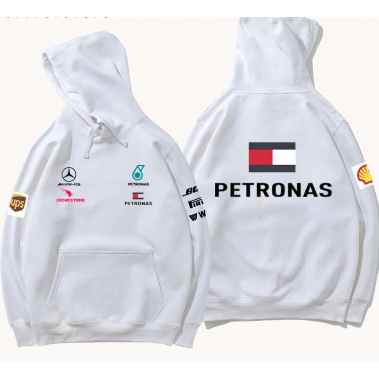 Sweat à capuche CrowdStrike Mercedes AMG Petronas Motorsport Team F1 Coton Homme Poche Kangourou