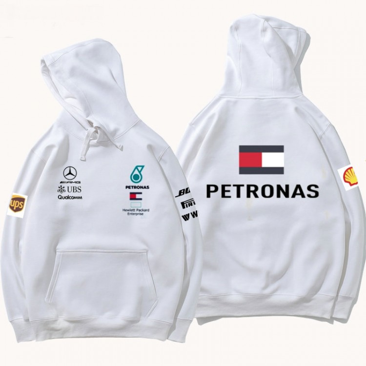 Sweat à capuche Qualcomm Mercedes AMG Petronas Motorsport Team F1 Coton Homme Poche Kangourou