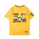 T-shirt Audi Quattro R8 V10 Imprimé Col Rond Homme Manches Courtes