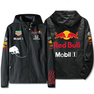 Veste Red Bull Racing Mobil 1 Zippé Capuche Homme Coupe-vent Imperméable